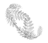 ADOCARN Baroque Silver Leaf Headband Wedding Hairpiece Bridal Roman Wreath Bridesmaid Hair Accessories for Banquets and Festivals