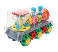 ADOCARN Battery Operated Electric Toy Train for Boy Girl Musical Gears Educational Mechanical Toy Material Fun for Boys and Girls Coordination Skills
