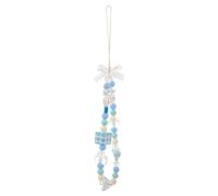 ADOCARN Beaded Mobile Lanyard Acrylic Phone with Butterfly Wrist Strap Bowknot and Heart Charms, Decorative and Anti-lost Accessory and Ladies