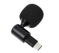 ADOCARN Bendable Live Streaming Mic Recording Microphone, Type-C Plug, Portable Black Mic with Sponge Cover for Live Broadcast and Voice Call
