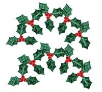 ADOCARN Berry Picks Leaf Artificial Creative Green 100pcs Christmas Cloth Headdress Accessories DIY Hanging Ornaments, Comfortable Material Decoration for Party