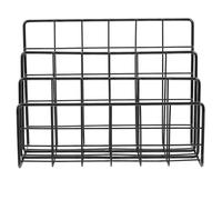 ADOCARN Black Iron Office Desk Organizer with 3 Slots, Fully Assembled Mail Sorter with Protective Edges, File and Bill Organizer for Home Or Office Countertop