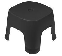 ADOCARN Black Plastic Footstool Rectangular Simple Toilet Stool Easy to Clean Non-Slip One Step Foot Stool for Kitchen and Living Room