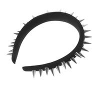 ADOCARN Black Spiked Headband for Women No Slip Headband with Secure and Stable Fit Punk Style Cloth Material for Music Festival Accessory