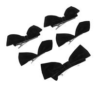 ADOCARN Bow-knot Hair Clips Hairpin Black Velure 4pcs for Women, French Style with Elegant Appearance, Easy to Clip and Hold Hair, for Party and Photography
