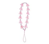 ADOCARN Butterflies Phone Lanyard Pearl Beaded Charm Lightweight Easy to Install Plastic and Resin Phone Chain Camera Accessories