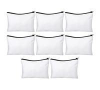 ADOCARN Canvas Zipper Pouch Bulk 8 Sets for Sublimation Cosmetics Storage Travel Toiletry Organizer DIY Heat Transfer Pencil Case
