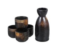 ADOCARN Ceramic Sake Dispenser Set with Drinking Water and Sake Function Simple Design Household Wine Cups for Anniversaries and Mother's Day