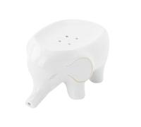 ADOCARN Ceramic Soap Dish Holder with Drain Hole Design and Soap Storage White Little Elephant Shape for Bathroom and Home Use and Storage Box