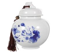 ADOCARN Ceramic Tea Storage Jar with Airtight Seal, Smooth Surface and Convenient Packaging, Multi-function Canister for Tea Leaves and Coffee Beans, for Kitchen and Pantry Organization