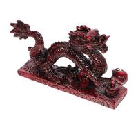 ADOCARN Chinese New Year Dragon Resin Animal Statue Decor Featuring Retro Artistic Style and Stable Placement, for Offices and Studies as Elegant Dragon Ornament Figurine