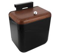 ADOCARN Compost Basket Bin for Cabinet Kitchen Hanging 12l Lid, Black Abs Small Trash Can with Space Saving Design, Large Capacity Waste Door Suitable for Apartment Countertop