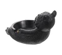 ADOCARN Cute Dog Shaped Resin Ashtray for Cigarettes and Cigars, Sturdy and Decorative Desktop Ash Tray, Unique Black Home Decor for Living Room Or Desk