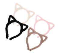 ADOCARN Cute Plush Cat Ear Headband that Doesn't Pull Hair 4pcs and Soft and Comfortable Hair Accessory Stylish Hollow Cat Ear Random Color for Women for Daily Life and Skincare Routines