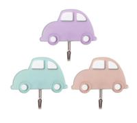 ADOCARN Decorative Single Prong Hangers No Trace After Removal 3pcs Plastic Adhesive Wall Hooks Strong Adhesive Random Color for Bedroom and Living Room Organisation