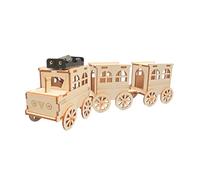 ADOCARN DIY Wooden Train Unpainted Educational Model Enhancing Spatial Imagination Logical Thinking Compatible with Various Track Systems Safe Design for Fun