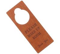 ADOCARN Do Not Disturb Door Sign Pu Leather Double-sided Door Hanger Easy to Mount and Read Brown Hotel Club Room for Privacy and Clean