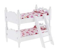 ADOCARN Double Layer Wooden Play Bunk Bed for Dollhouse Miniature Furniture Model for Creative Play for Birthdays Imaginative Learning Activities