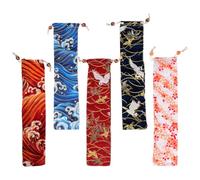 ADOCARN Drawstring Cloth Bags Portable Convenience and Multifunctional Design 5pcs Japanese Style Compact Cutlery Organizer for Chopsticks and Combs for Picnic or Party