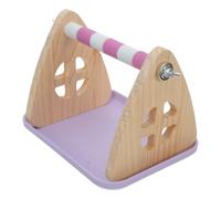 ADOCARN Dual Function Wooden Bird Perch Stand with Removable Plastic Tray for Lovebirds and Conures, Easy Cleaning Tabletop Platform Perch for Indoor Use