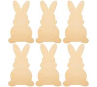 ADOCARN Easter Bunny for Easter Crafts 6pcs Wooden Cutouts Beige Wood Slices Can Be Carved and Decorated for Home Decoration and Handicrafts