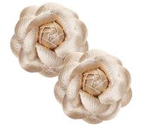 ADOCARN Elegant 2pcs Shoe Clips Gold with Rose Flower Design, Satin Fabric Shoe Accessories for Women Featuring Easy Attachment, Suitable for Footwear Styles, for Weddings and Festive