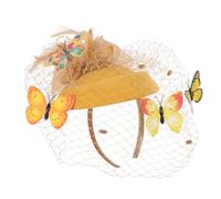 ADOCARN Elegant Bridal Hair Accessory Lightweight Wedding Headband with Golden Mini Butterfly Hats, Non-fading Cloth Material, for Wedding and Photo Occasions