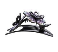 ADOCARN Elegant Rhinestone Floral Hair Barrette Clip for Ponytail and Bun Styling, Resin Material with No Uncomfortable Pulling, Sturdy Hold Day for Parties and Anniversaries