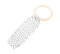 ADOCARN Elegant White Handmade Polyester Wine Tote with Rhinestone Embellishments, Universal Fit and Sparkly Hand Held Phone Pouch for Casual Outings
