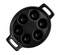 ADOCARN Escargot Plate Ceramic Multi-Slot Baking Dish with Handles Black Even Heat Distribution for Restaurant and Home Use Can Bake More Food at The Same Time