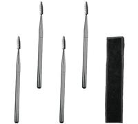 ADOCARN Eyelash Brushes with Storage Pouch Flannelette 4pcs and Eyebrow Brush Applicators Flannelette and Artificial Fiber Material and Artificial Fiber Material for Natural Lash