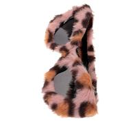 ADOCARN Furry Cat Eye Sunglasses for Women Fashionable Funny Eyeglasses Party Props Durable Novelty Oversized Leopard Print Frame Gray Lens