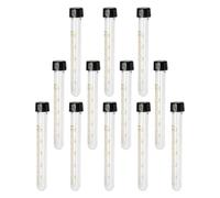 ADOCARN Glass Test Tubes 5ml Capacity round Bottoms with Screw Caps 12pcs with Accurate Measurement Scale and Boiling Temperature Resistance for Research Facility Use