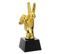 ADOCARN Gold Resin Microphone Trophy with V Gesture Decorative Singing Competition Award for Karaoke Parties Hosts Photo-friendly Music Celebration Prize