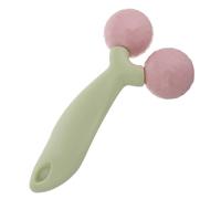 ADOCARN Green Manual V-Shaped 3D Facial Massage Roller, Portable Face and Neck Roller for Puffiness Relief and Skin Sculpting, Small Handheld Massager for Extended Screen Time Fatigue