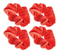 ADOCARN Hair Scrunchies 4pcs Flannelette Material Elastic Hair Ties Bright Neon Colours Can be Worn as Bracelet Hold Better Women for Dating or Wedding