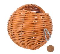 ADOCARN Handwoven Hanging Bird Nest for Budgie and Canary with Strong Plastic Construction and Removable Coconut Fiber Nesting, for Indoor Aviaries and Outdoor Hanging Use