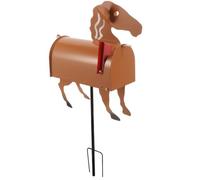 ADOCARN Horse Shaped Iron Garden Post Box with Big Capacity and Sturdy Brown Finish, Decorative Outdoor Mailbox for Office and Institutions