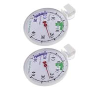 ADOCARN Household Refrigerator Thermometers and Precise Temperature Readings with Sturdy Reusable 2 Pcs White Dial Temperature Monitor Gauges for Home Kitchens and Supermarkets
