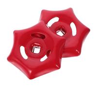 ADOCARN Iron Spigot Handle Red Wheel Handle 2pcs with 6mm X 6mm Square Hole for Easy Operation and High Reliability for Gate Valves and Stop Valves in Industries and Tool Box