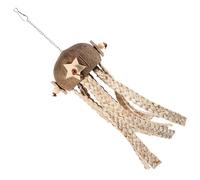 ADOCARN Khaki Hanging Coconut Shell Bird Chewing with Shredding Function for Parrot Foraging in Birdcage