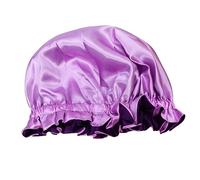 ADOCARN Kids Sleeping Cap Satin Elastic Double Layer Baby Sleep Hat Light Purple Protective Hair Cover for Home Travel