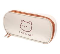 ADOCARN Large Capacity Canvas Pencil Bag with Simple Design, Portable Stationery Bag for Artists and Adults, Sturdy Beige Material Suitable as Graduation Gift or Travel Pouch