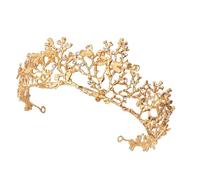 ADOCARN Lightweight Retro Style Wedding Tiara with Golden Metal Dragonfly Design, Comfortable Bridal Headband for Photo Activity and Party, Delicate Vintage Tiara Ornament