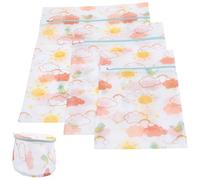 ADOCARN Mesh Laundry Bags with Cute Sun Cloud and Bird Print 4pcs for Washing Machine Polyester Delicates Laundry Bags Protects Fine Fabrics for Home Use