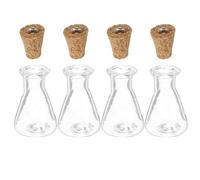 ADOCARN Mini Glass Square Drift Bottles DIY Pendant Set of 4pcs, Tiny Creative Wishing Bottles Made of Glass, Easy to Store and Can Be Hung, for Home Or Car Decoration