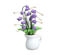 ADOCARN Mini House Flowerpot Tiny Bonsai Model Decor for Dollhouse Realistic Potted Plant Ornament Vibrant Color for Home Decoration for Miniature Gardens