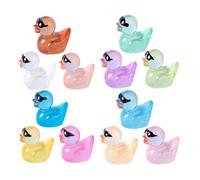 ADOCARN Miniature Glow the Dark Duck Figurines Decorative Tiny Models 36pcs Resin Material Creative Cartoon Style Color for Car and Desktop Courtyard Decor or Party Ornament