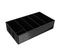 ADOCARN Money Storage Stand Portable Currency Till Multiple Compartment Storage Tray Plastic Four Coin Compartments Five Bill Easy Access to Money Storing Cash for Supermarkets