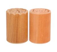 ADOCARN Moon Cake Stamp Chinese Wooden Cookie Stamp 2Pcs Manual Embossing Tool for Kitchen Baking Room